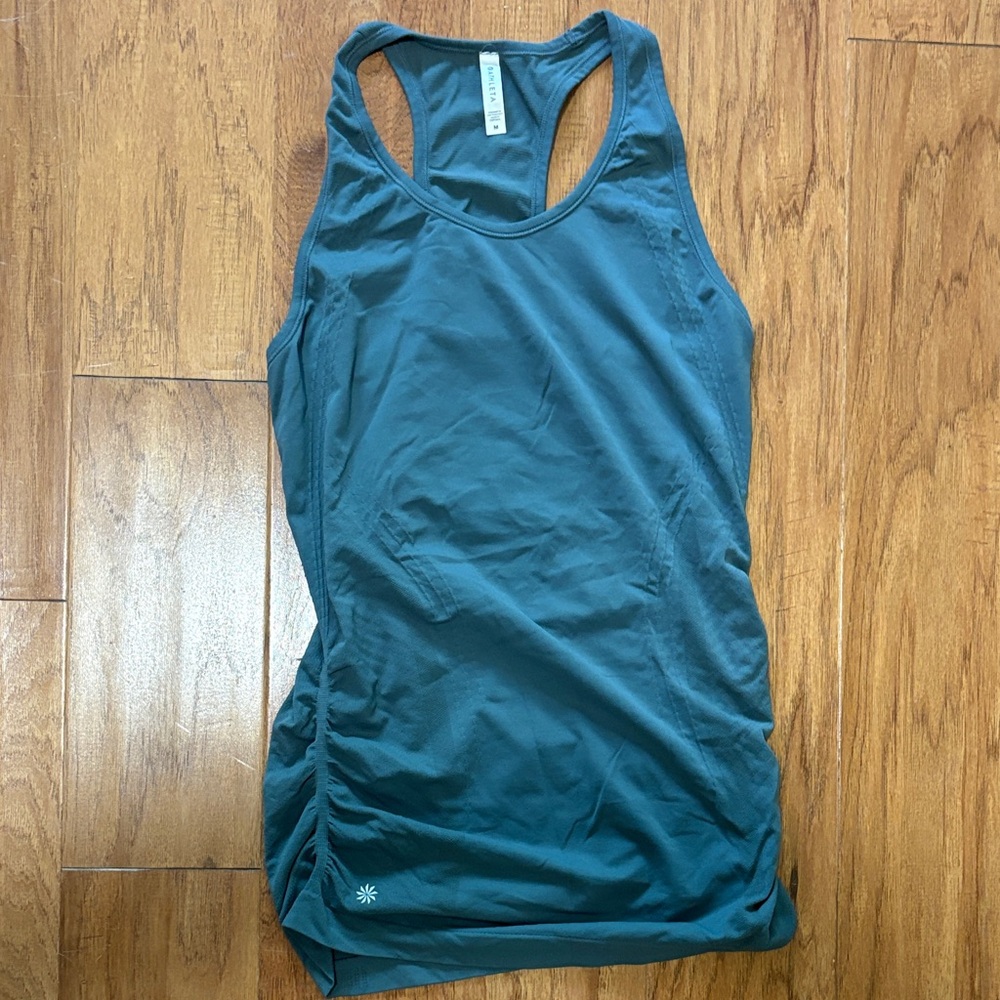 ATHLETA seamless momentum tank hip length- Teal